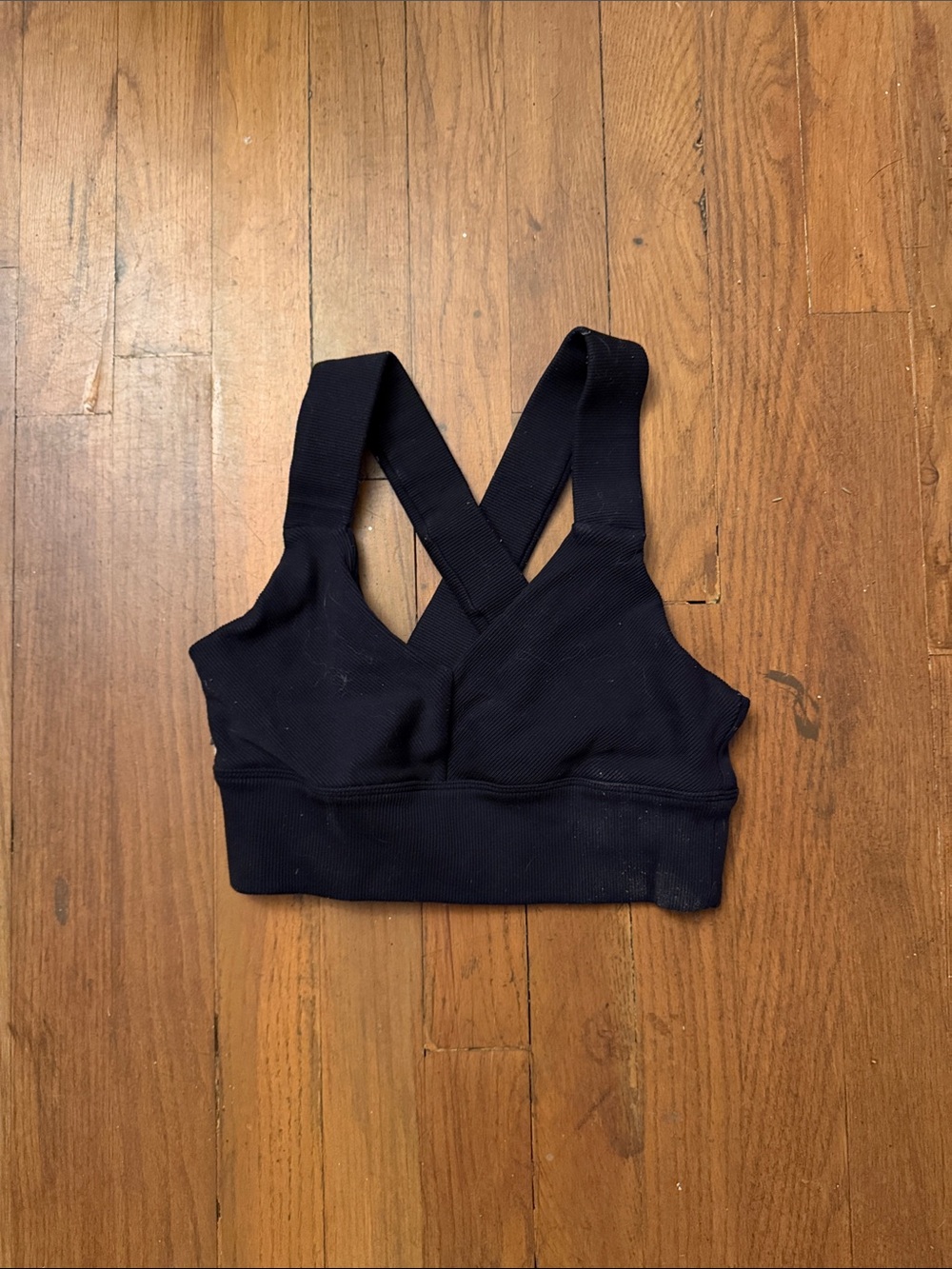 ALO Yoga Dark Navy Crossback Ribbed Sports Bralette